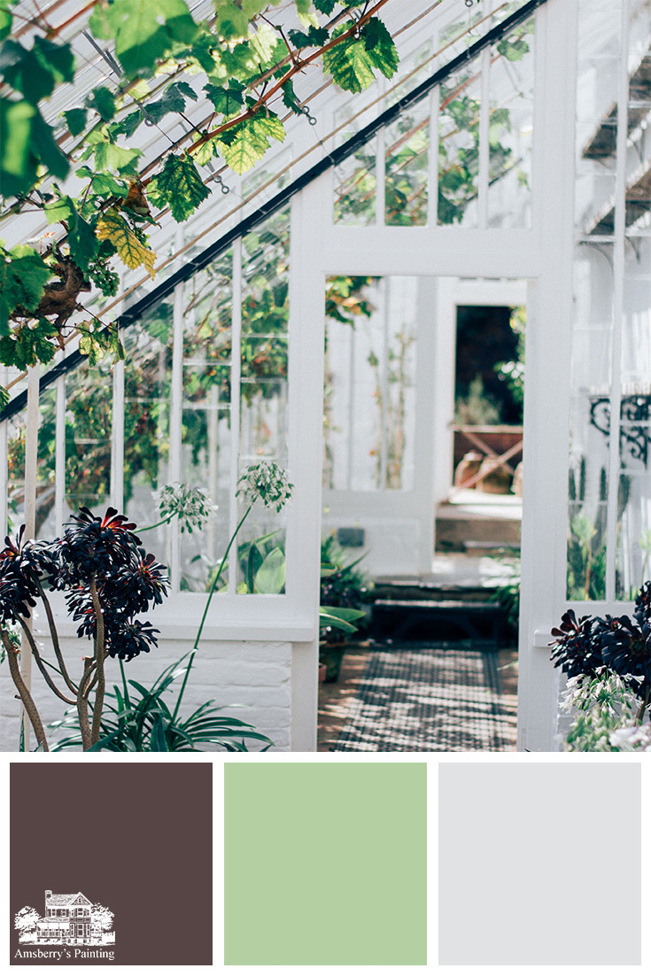 Color Palette // Green House SW6013 Bitter Chocolate, SW9033 Oh Pistachio, SW6238 Icicle