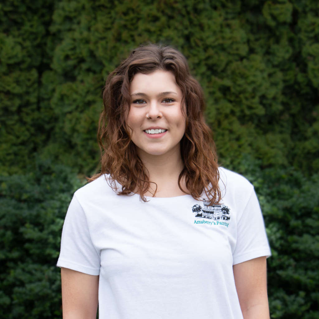 Kitchen ReStain Transformation Before and After Amsberry's