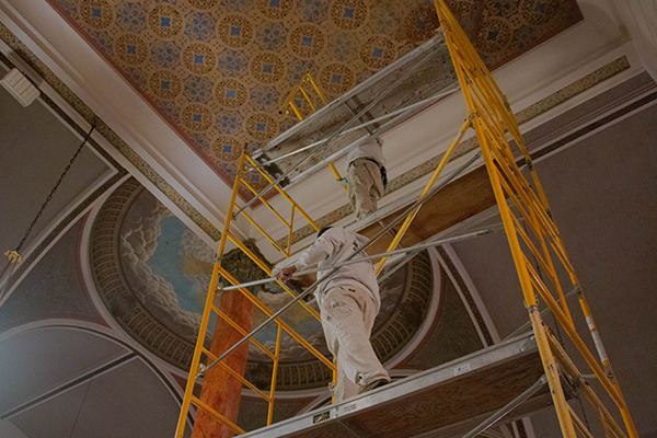 church building interior painting