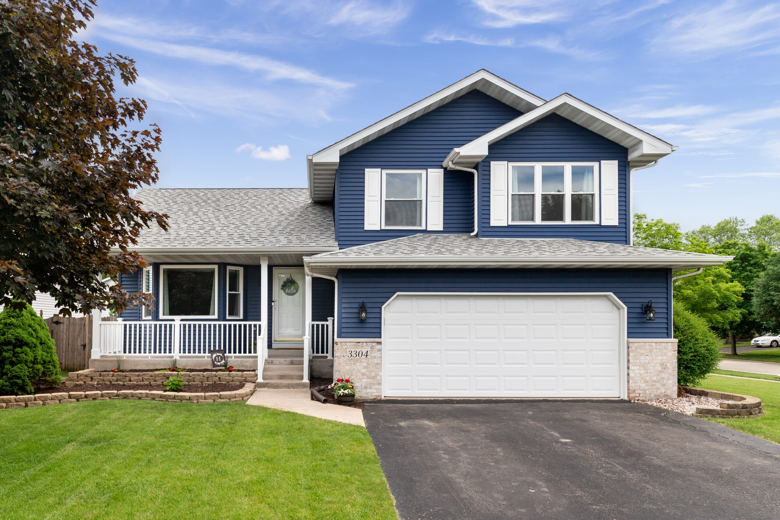 Two-story blue home