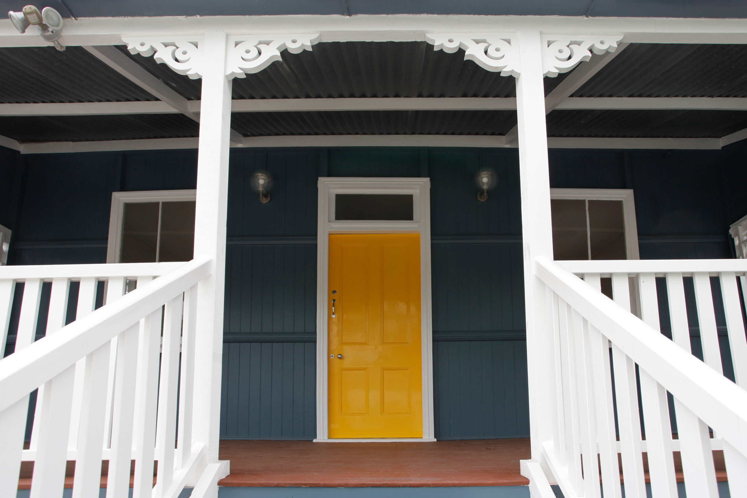 Freshly painted colonial style home