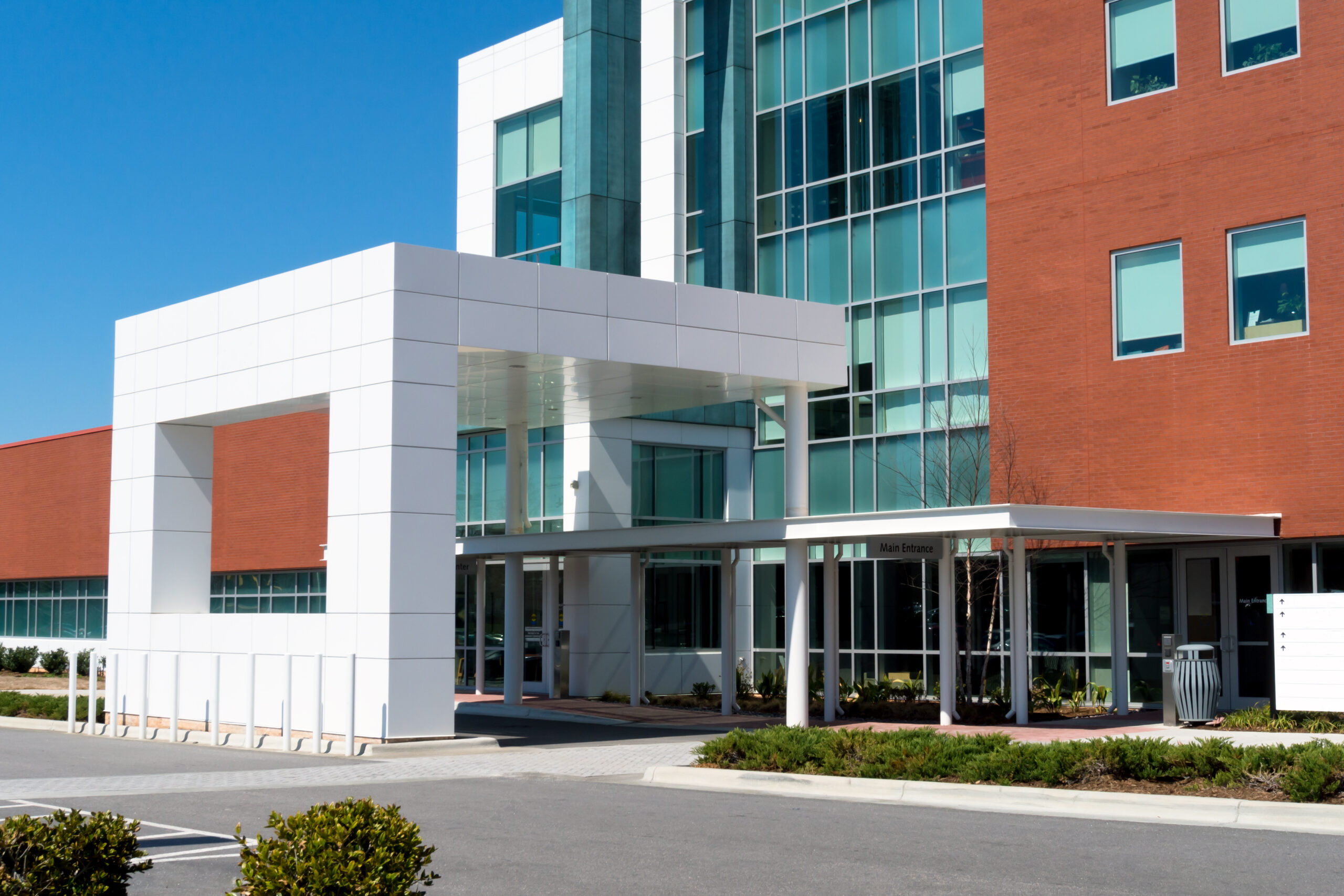 Freshly painted medical building
